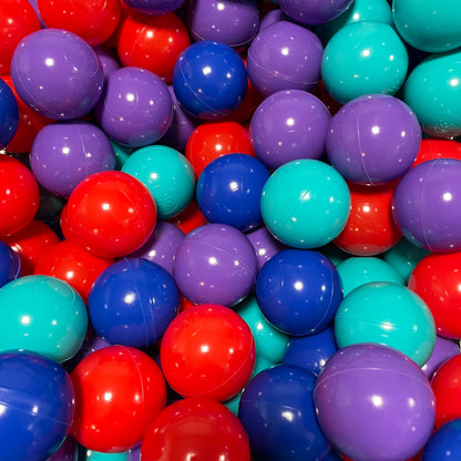 Kulki do basenu BubbleHuggle Magiczny Mix – kolorowe piłeczki 6 cm w fiolecie, czerwieni, turkusie i granacie
