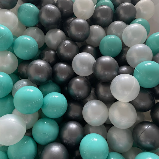 Piłeczki do basenu BubbleHuggle Miętowa Perfekcja – kulki 6 cm w mięcie i perle